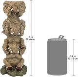 Design Toscano Hear No See No Speak No Evil Stacked Elephants Statue Polyresin view 6