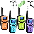 WokTok Small Machine Walkie Talkie,Camping Outdoor Game Toys Christmas Birthday Gift for Boys and Girls 3 4 5 6 7 8 9 10 Years Old Rechargeable with NOAA,Lanyard Kids Walkie Talkie 2 Packs