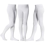 Zando White Tights for Girls Cable Knit Tights Kids