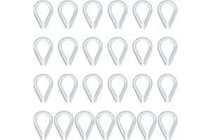 Auvotuis 25Pcs M8 Galvanized Steel Wire Rope Thimbles for 5/16 Inch Diameter Cable Thimbles Rigging