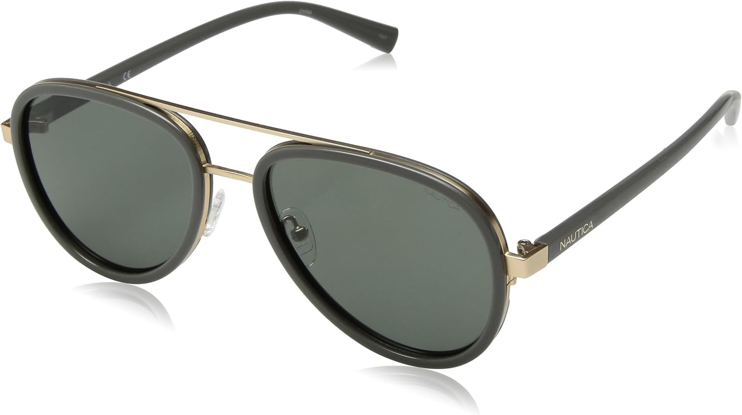 Nautica Men's N4627sp Polarized Aviator Sunglasses, Grey