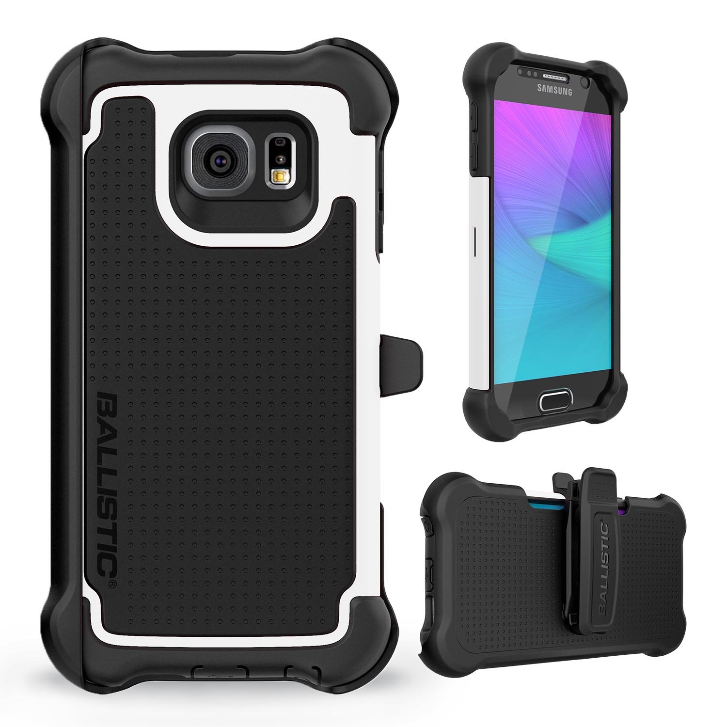 Galaxy S6 Case, Ballistic [Tough Jacket Maxx] Six-Sided Drop Protection [White] 7ft Drop Test Certified Case Screen Protector and Holster Included for Samsung Galaxy S6 - (TX1603-A08N)