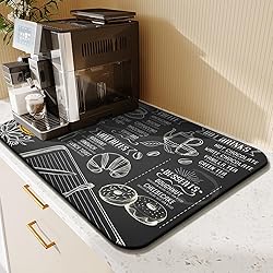 Coffee Bar Mat Accessories for Countertop Absorbent