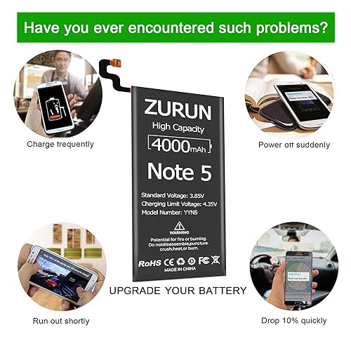 Galaxy Note Battery Upgraded ZURUN 4000mAh Li-Polymer Battery EB-BN920ABE  Replacement for Samsung Galaxy Not