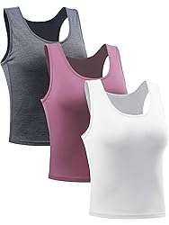 CADMUS 3 Pieces Basic Crop Tank Tops Sleeveless