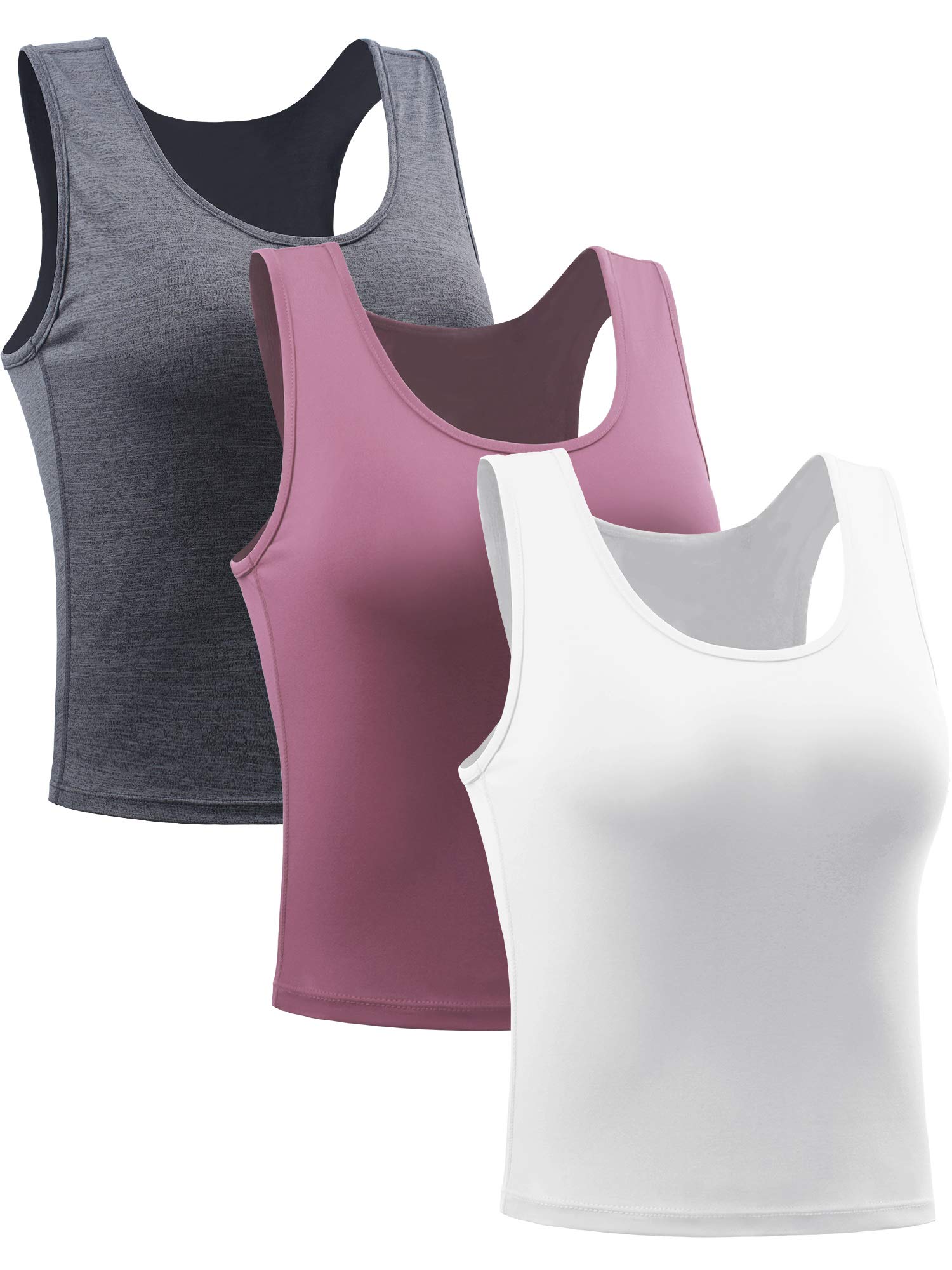 CADMUS 3 Pieces Basic Crop Tank Tops Sleeveless