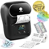 Phomemo M110 Label Maker Machine with Tape Thermal Label Printer | Bluetooth Address Printer Stcker Printer for Small Business Office Home School Supplies Kids Name Labels Ebony Black