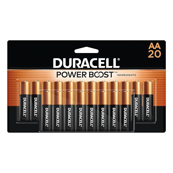 DURACELL COPPERTOP AA BATTERIES WITH POWER BOOST INGREDIENTS, 20 COUNT PACK DOUBLE A BATTERY WITH LONG-LASTING POWER, ALKALINE AA BATTERY FOR HOUSEHOLD AND OFFICE DEVICES