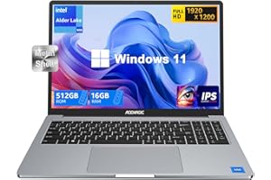 ACEMAGIC Laptop Computer 16 inch FHD Display, 16GB RAM 512GB ROM with Quad-Core(4C/4T, Up to 3.4GHz) Windows 11 Laptop Support WiFi, BT5.0, 1MP Webcam, 3*USB3.2, Type_C