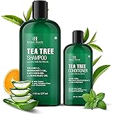 Botanic Hearth Tea Tree Shampoo 8Fl Oz And Conditioner 4 Fl Oz | With 100% Pure Tea Tree Oil, For Itchy And Dry Scalp, Sulfate/Paraben Free | For Men And Women