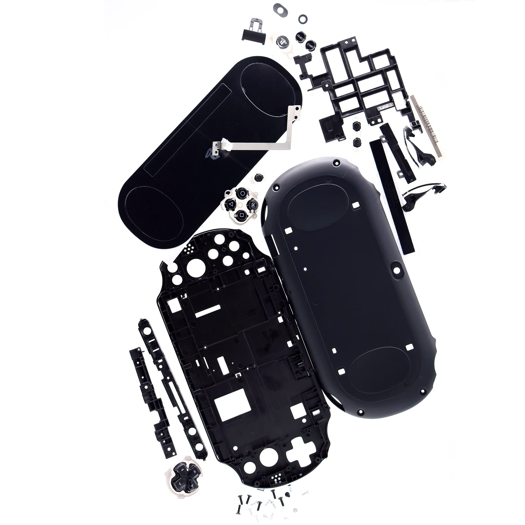 Deal4GO FULL Housing Shell Case kit Front & Back Cover plates w/Buttons Screw replacement for PS Vita 2000 PSV 2000 PCH-2000 (Black)