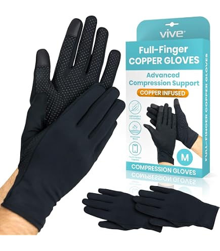 Full Finger Copper Infused Arthritis Gloves - Compression Gloves For Pain Relief, Carpal Tunnel, Tendonitis, Size Small, Breathable & Non-Slip - View #12