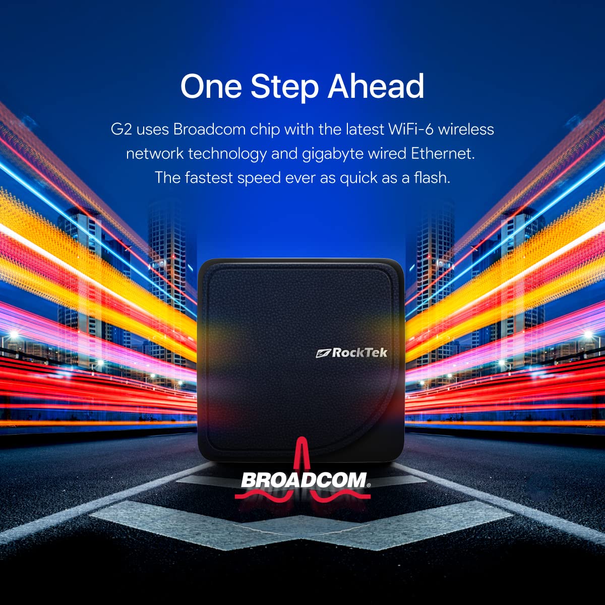 RockTek G2 Premium Google TV 4K UHD Streaming Player, HDR10+ Dolby Vision Atmos, Voice Remote, Netflix, Prime Video, Disney+, Max, Hulu, Apple TV+, Live TV, GeForce Now Cloud Gaming, Chromecast