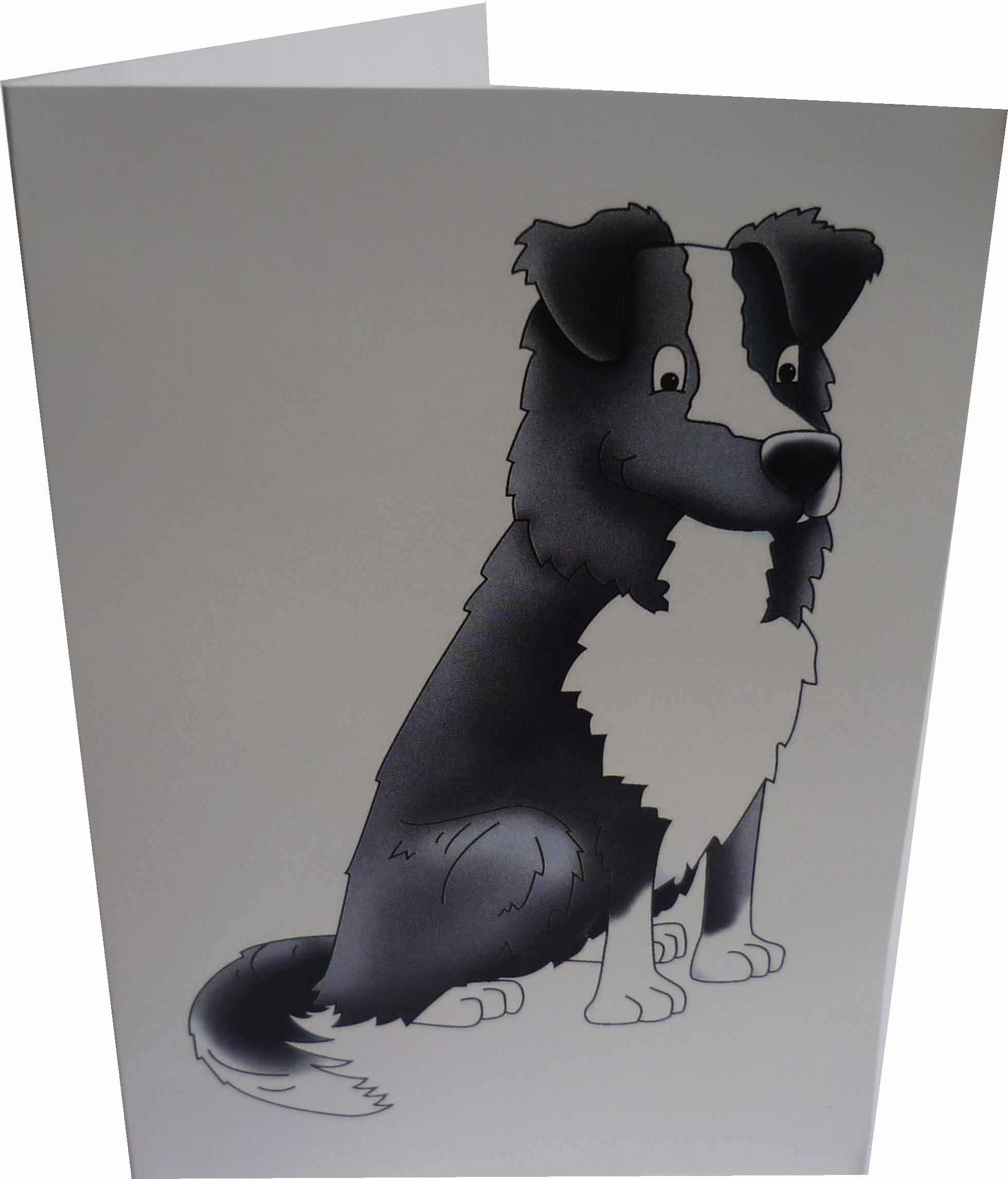 Border Collie (B&W) Notecards (pack of 10)