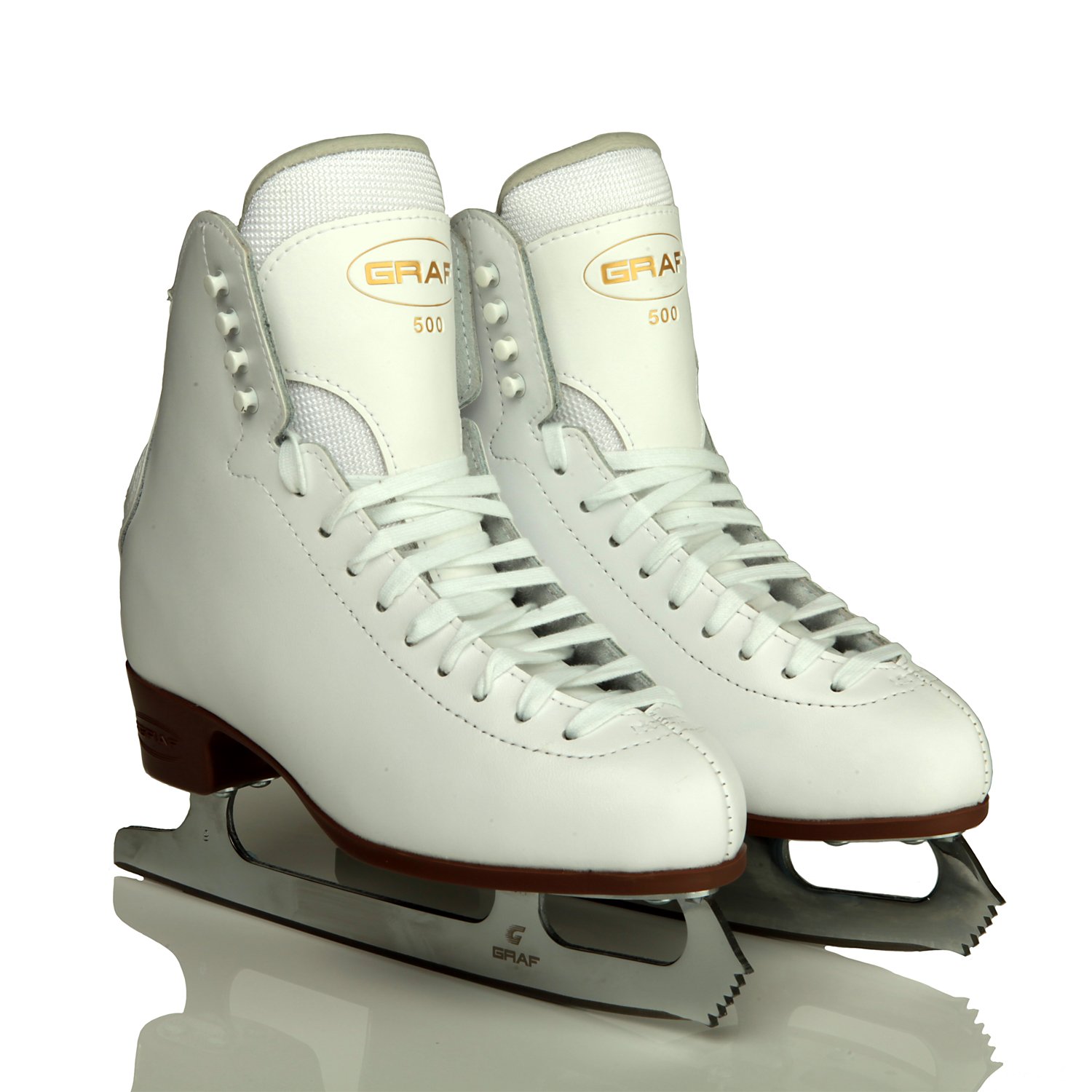 Graf LADIES ICE SKATES, 500, LEATHER UPPER + FREE PROSKATE SKATEGUARDS