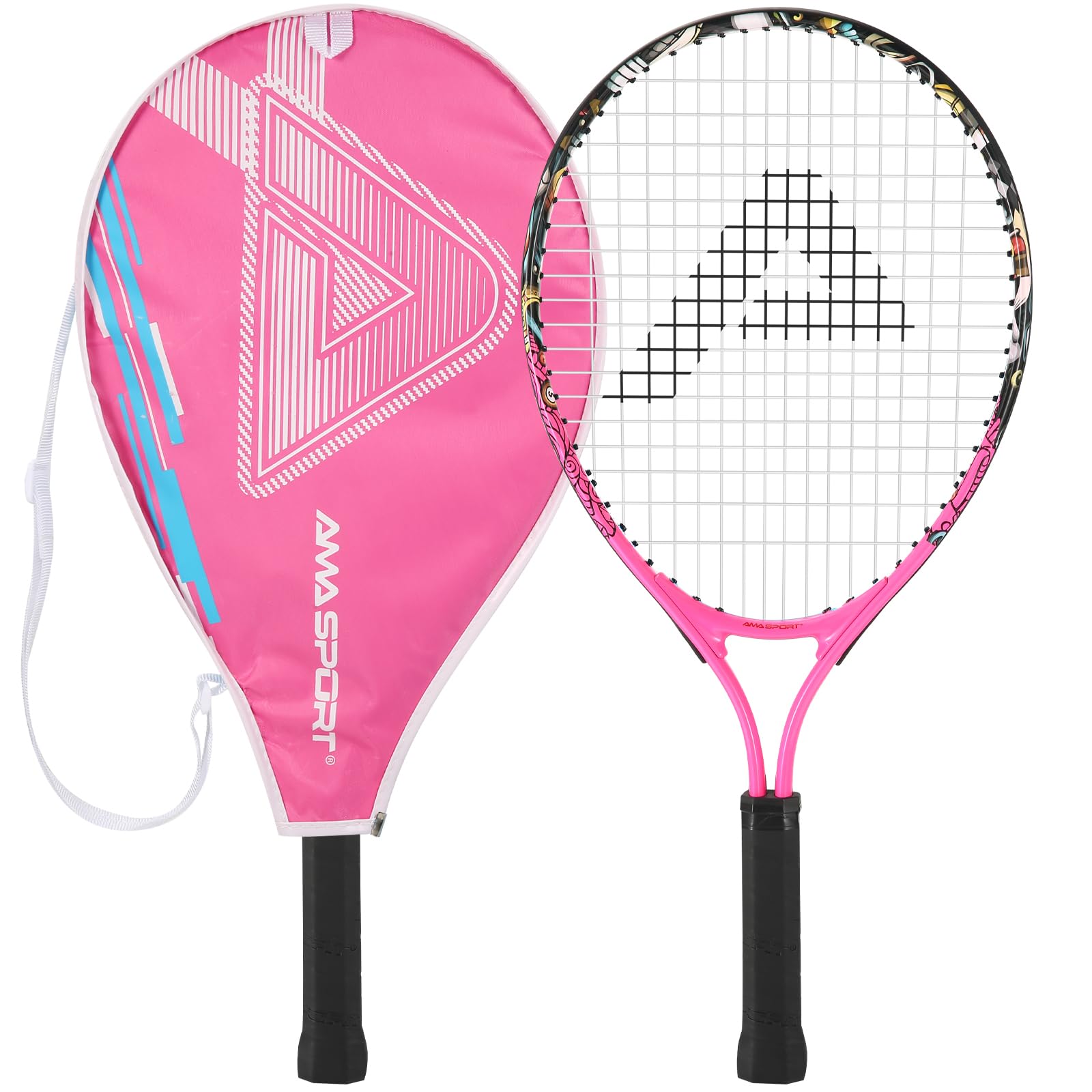 kids tennis racket for girls & boys - 25 inch youth tennis racket, includes 420d nylon shoulder stra