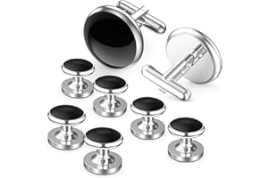 Lictin Men's Cufflinks Cuff Links for Men, Stainless Steel Tuxedo Shirt Cuff Links Set