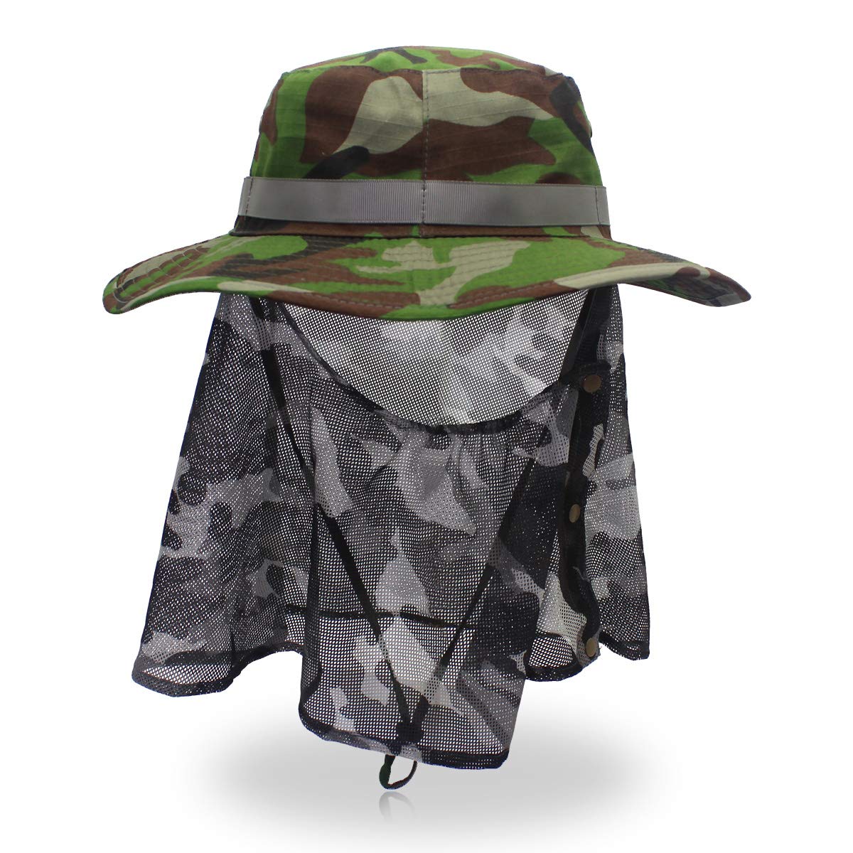 Outdoor Sun Hats Caps Bucket Fishing Sunscreen Camouflage Mosquito