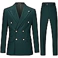 Cenne Des Graoom Men's Slim Fit 2 Piece Suit Double Breasted Business Wedding Prom Tuxedo Suits Blazer & Pants Set…