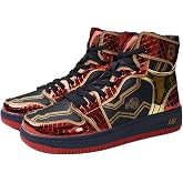 Mens High Top Sneakers Lace Up Shiny Metallic Round Toe Flat Y2K Street | Padded Collar Cushioned Insole Non Slip Thick Sole Pull Tab Vintage For Party Travel Daily Casual Trendy