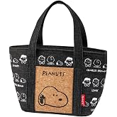 Skater KBCO3-A Denim Insulated Bag with Cork Pocket, Tote Bag, Lunch Bag, Snoopy &amp; Friends