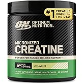 Optimum Nutrition Creatine Monohydrate Powder, Unflavored, 60 Servings | 5g Micronized Creatine Monohydrate Powder Per Serving, Supports Muscle Strength &amp; Power, Easy Mixing, Banned Substance Tested