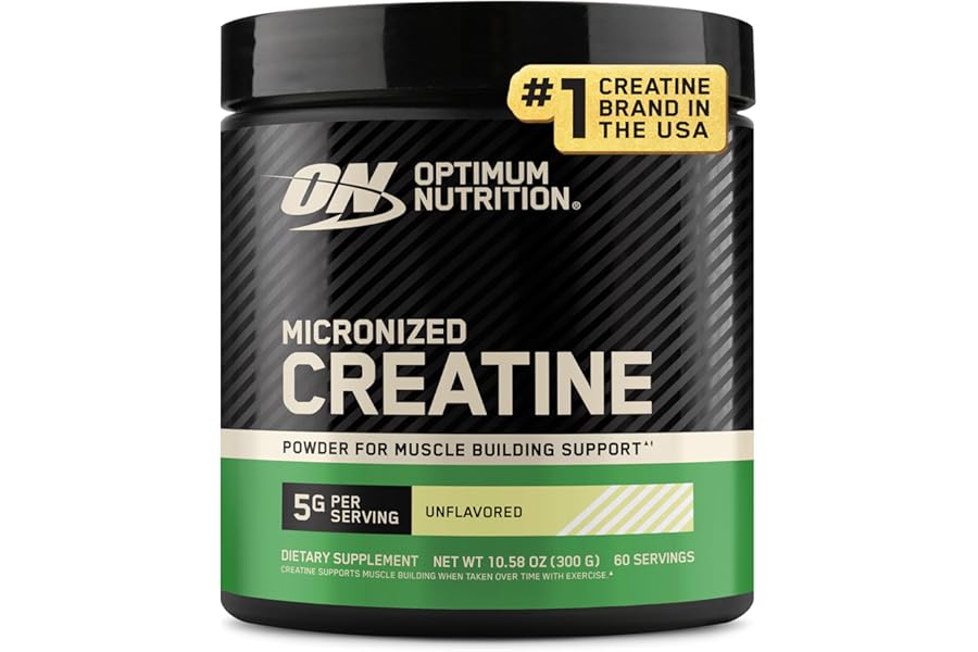 Optimum Nutrition Micronized Creatine Monohydrate Powder, Unflavored, 60 Servings, 300 Grams (Packaging May Vary)