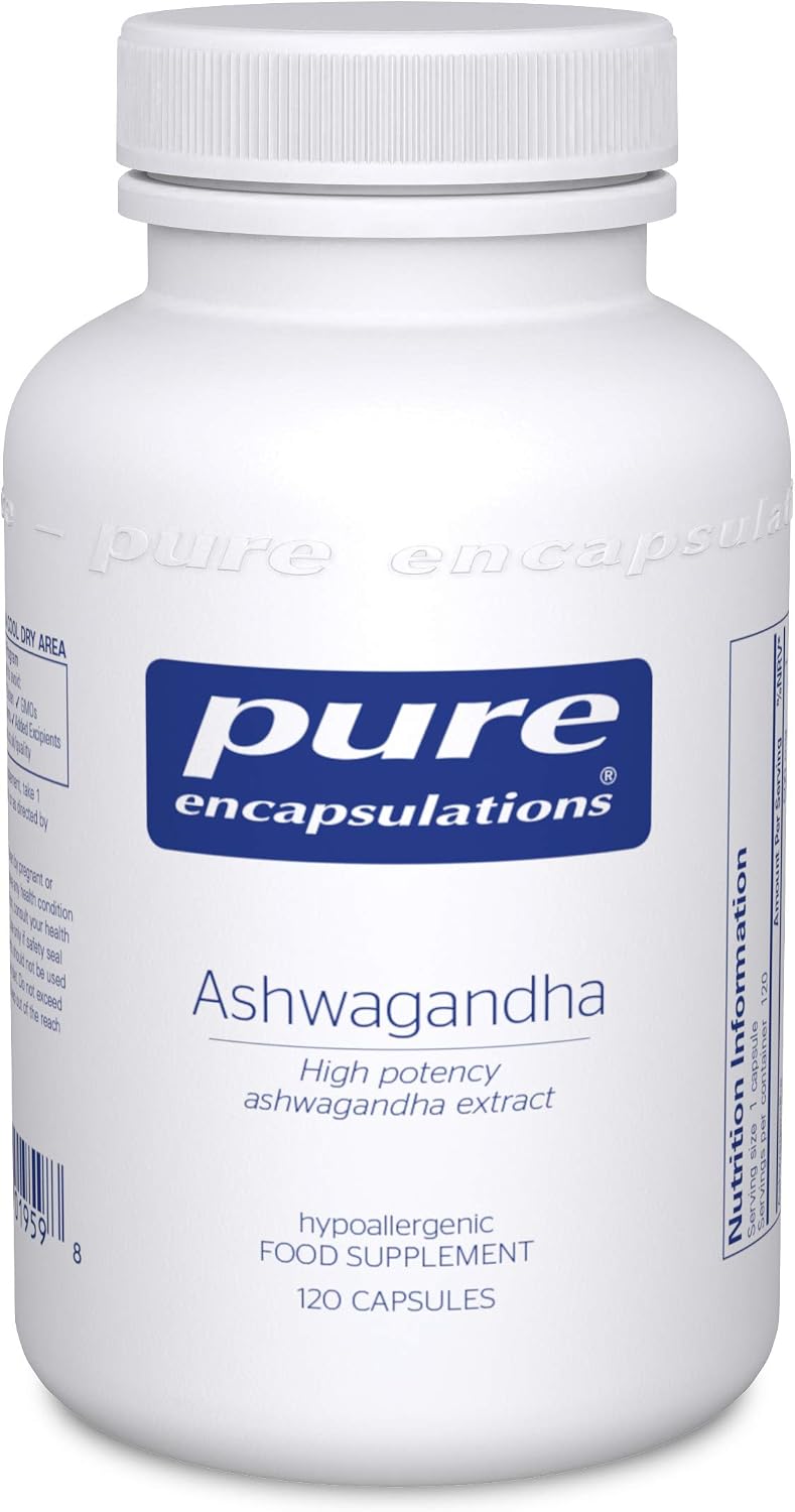 Pure Encapsulations - Ashwagandha High Potency Extract 500mg - Indian Ginseng/Winter Cherry Supplement to Support Cognitive and Joint Function - 120 Vegetarian Capsules