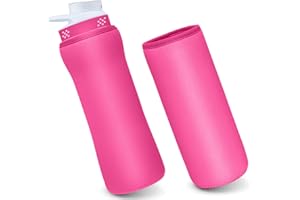 QUISBE Sleeve Compatible with Cir-kul Water Bottle - 2 Pcs Water Bottle Sleeve Compatible with Cir-kul 32oz & Stainless Steel Bottle - Neoprene Insulated Water Bottle Cover (Pink-2p-32oz)