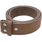 BC Belts Leather Belt Strap with Suede Texture and Stitched Edge 1.5" Wide with Snaps