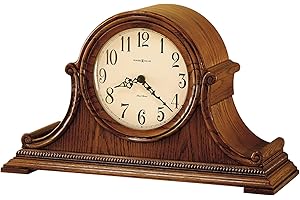 Howard Miller Hillsborough Mantel Clock 630-152 – Oak Yorkshire Finish, Antique Home Decor, Quartz, Dual-Chime Movement, Automatic Nighttime Chime Shut-Off