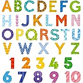 DECOWALL ABC Alphabet A-Z Numbers Wall Stickers Decals for Kids (DS9-4003) | Peel and stick removable classroom decor with uppercase letters, 1-10 counting for preschool, daycare, nursery and homeschool