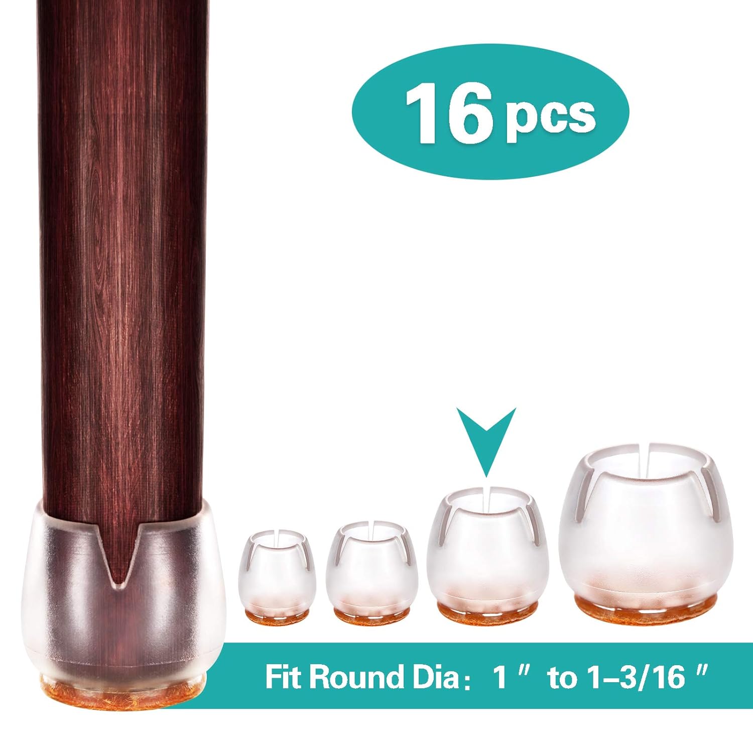 Venta Melonboat Chair Leg Floor Protectors With Felt Furniture Pads Chair Glides Feet Caps Tips En Stock