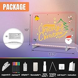 LED Note Board with Colors, 13.7"X10" 4 Modes &7