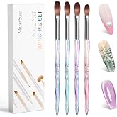 MelodySusie 4Pcs Acrylic Nail Brush Set | Size 8/10/12/14/ Professional Nail Brushes for Acrylic Application Acrylic Powder Nail Extension and 3D Nail Carving