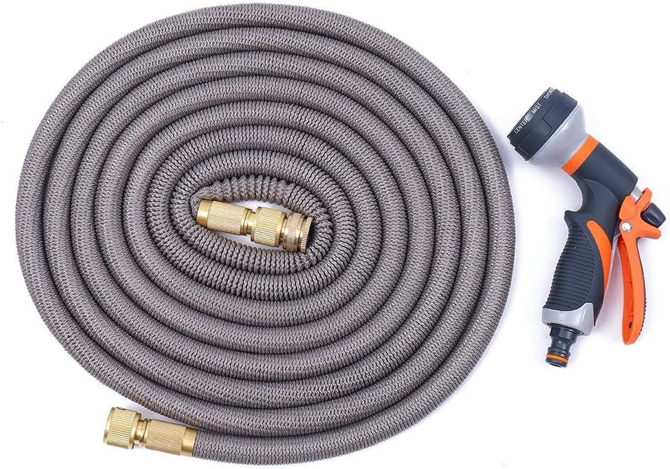 LINZI Expandable Garden Water Hose, 15M/50FT, Magic Hose, Double Latex Inner, No Kink, Brass Connectors, 8 Function Spray Gun - Image 3