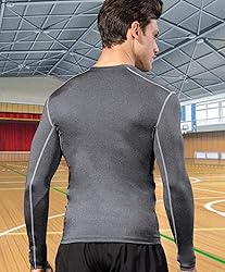 SPVISE Grey Compression Shirt Men, Workout Long