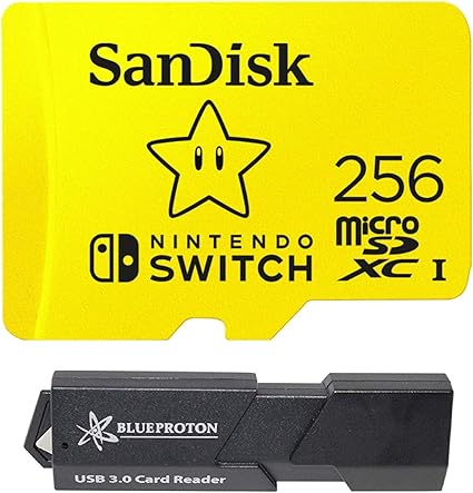 Amazon Sandisk 256gb Microsdxc Uhs I Card For Nintendo Switch Blueproton Usb 3 0 Microsdxc Card Reader Sandisk 外付メモリカードリーダー 通販