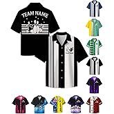 Custom Bowling Shirt for Men Women Personalized Name Bowling Jersey Casual Hawaiian Shirts Customized Retro Polo, S-4XL