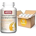 Jarrow Formulas Glucosamine + Chondroitin + MSM Capsules, Joint Support Supplement with Vitamin C and Manganese, 240 Capsules, 60 Day Supply, Pack of 12