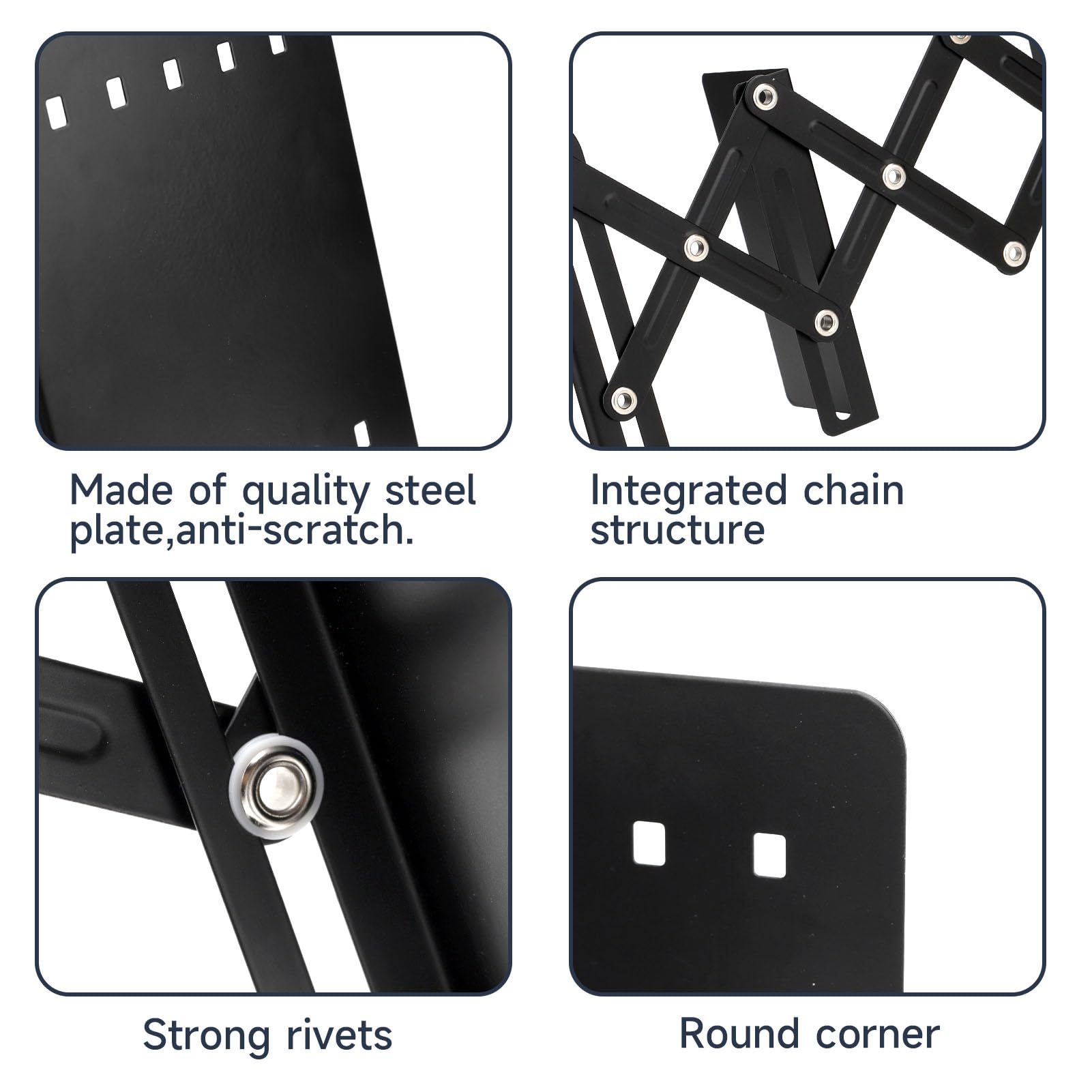 Metal Bookends with Adjustable Length 4 to 19-Inch, Upgraded Book Ends with Detachable Pen Holder, Tray and Hooks, 3-Section Bookrest Organizer Rack for Classroom, Office, School, Home (Black)