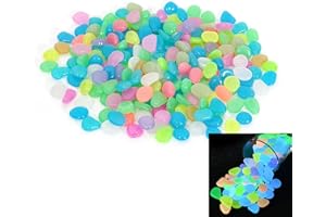 Vtapliea 200pcs Glow in The Dark Fish Tank Aquarium Pebbles,Rocks, Multicolor Fish Tank Gravel Rocks, Glowing Pebbles Luminous Stones for Fish Tank/Garden/Plant Pots
