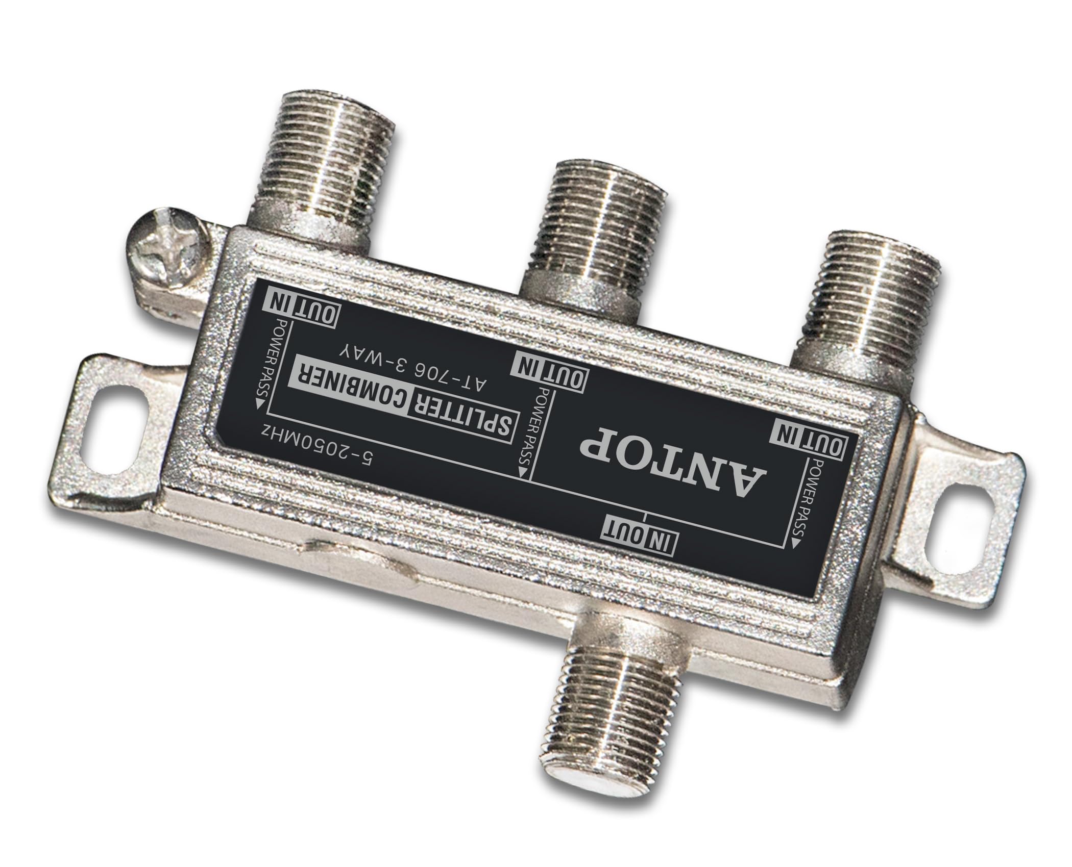 Antop Coax Splitter 3 Way for Cable TV, Satellite, HDTV, Amplified Antenna, Small