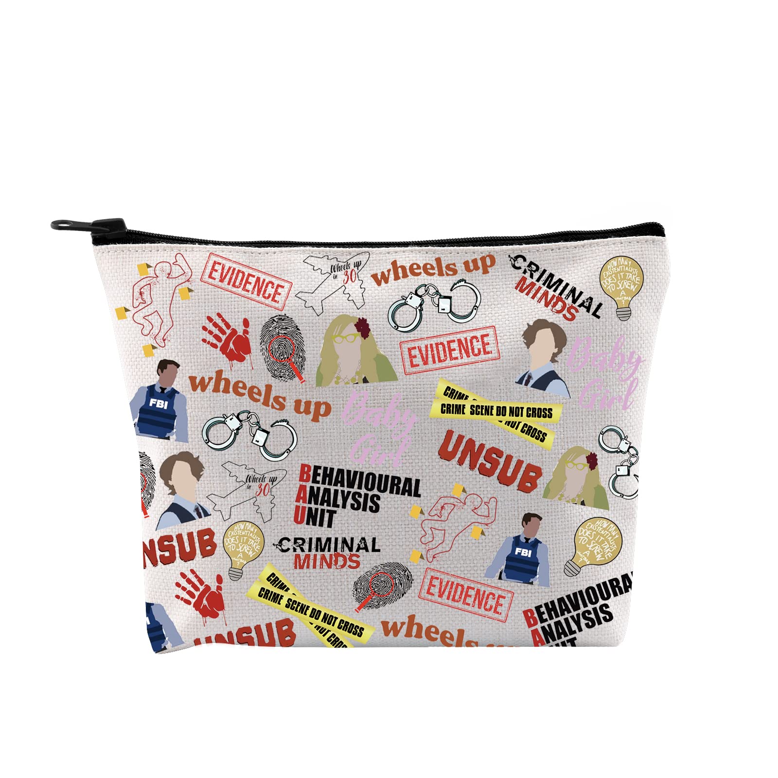 Criminal TV Show Inspired Gift TV Show Merchandise Zipper Pouch Spencer Lover Gift Crime Show Makeup Bag for Criminal Fans (Criminal TV Pattern Bag EU) — image 1