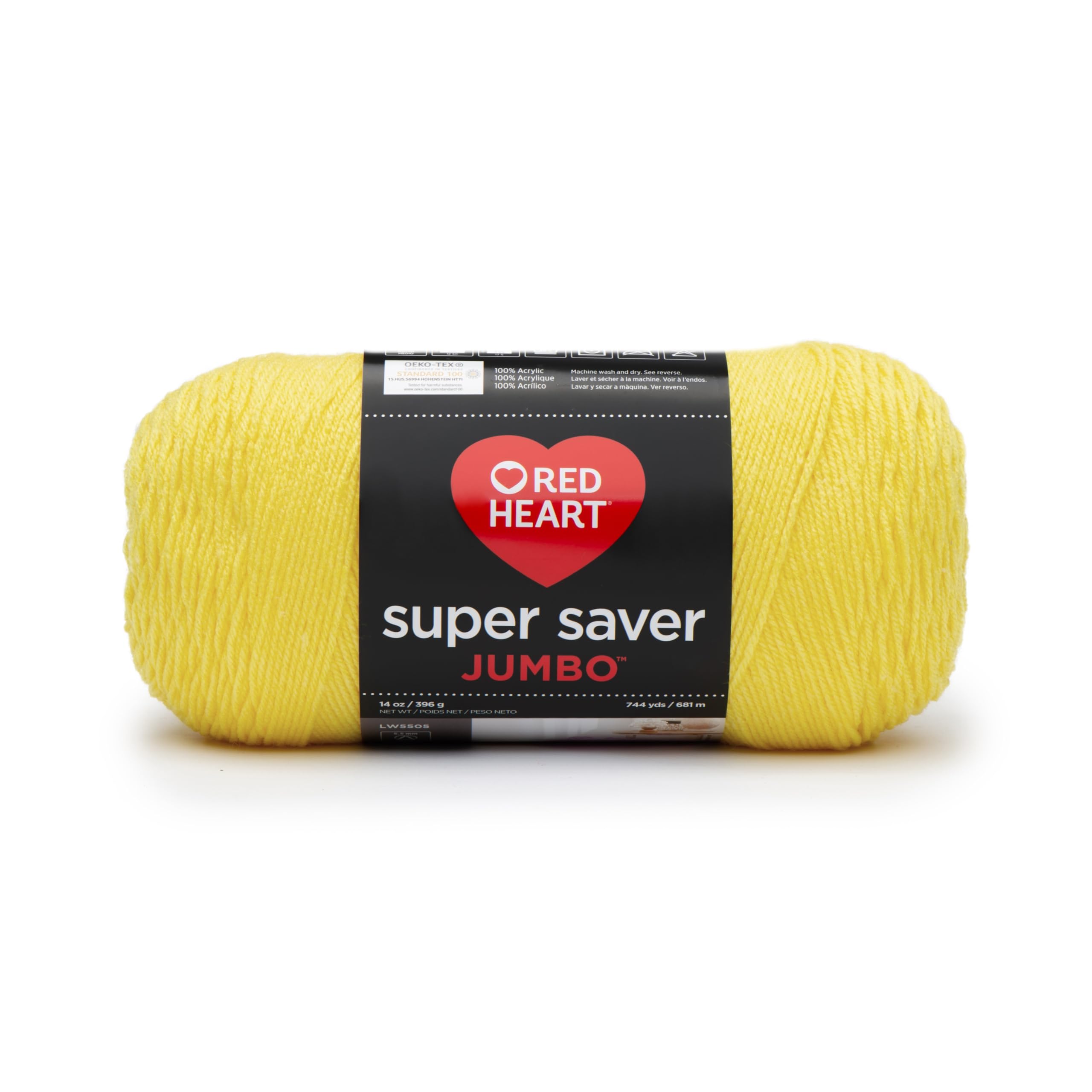 Coats Yarn Acrylic Blend Red Heart Super Saver Yarn-Bright Yellow — image 1