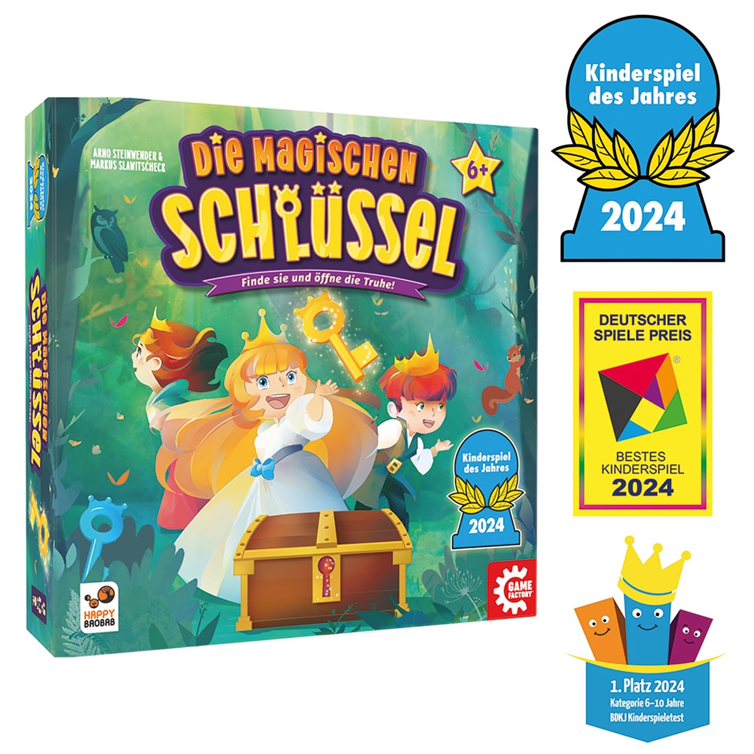Game Factory 646323 Die Magischen Schlüssel, Zauberhaftes Würfelspiel für Kinder ab 6 Jahren, Familienspiel für 2-4 Spieler, Kinderspiel des Jahres 2024 2