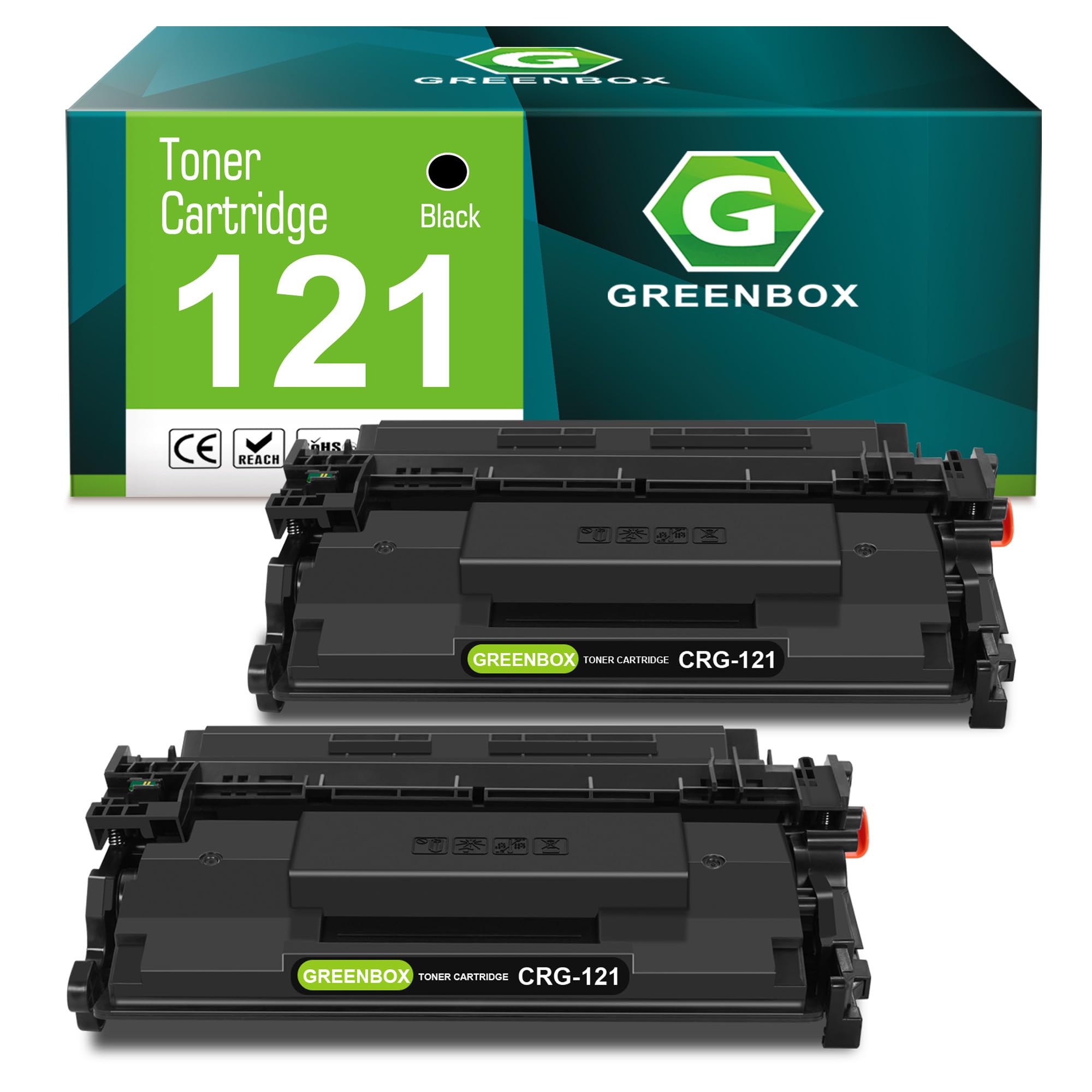Photo 1 of GREENBOX Compatible CRG-121 Toner Cartridge Replacement for Canon 121 CRG121 CRG-121 3252C001 for imageCLASS D1620 D1650 Printer (2 Black, 5,000 Pages)