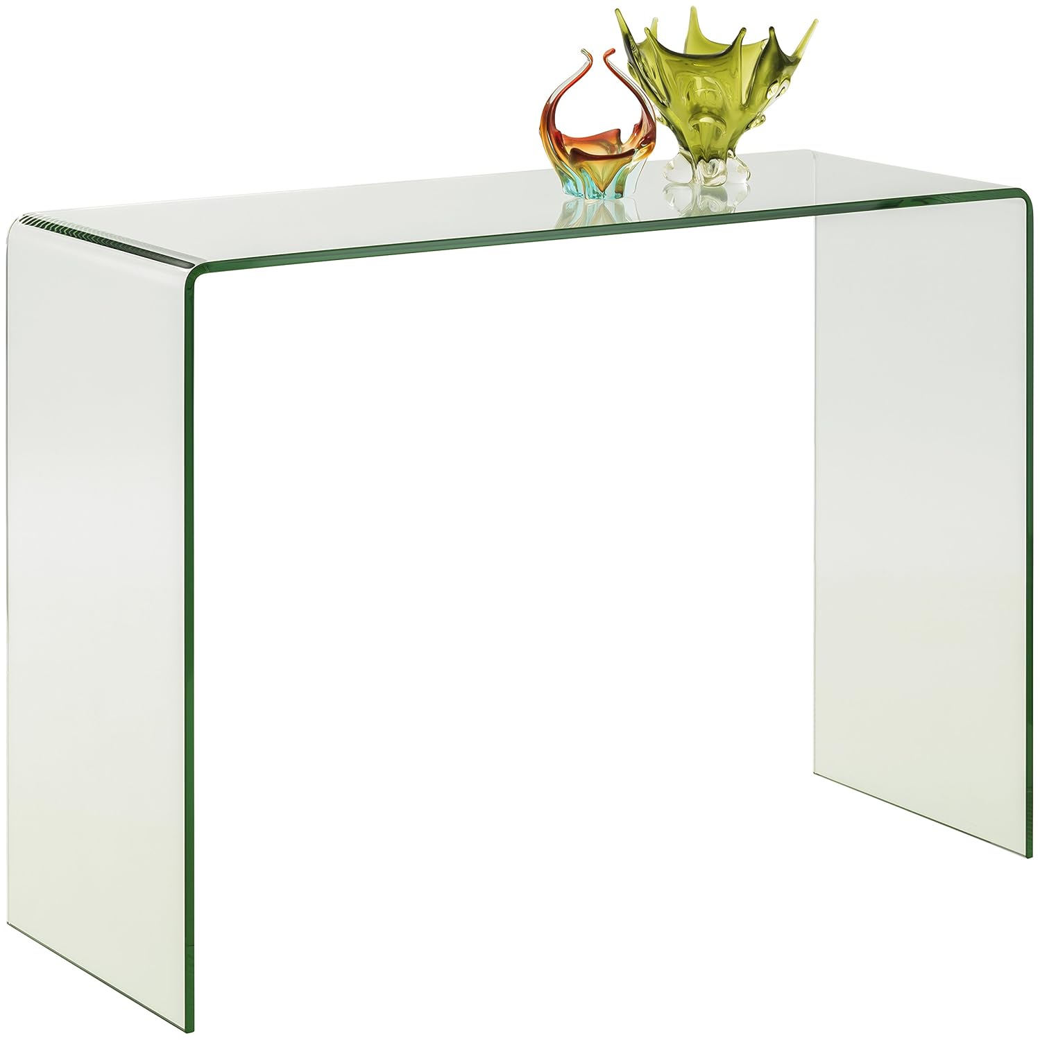 Julian Bowen Amalfi Bent Console Table, Glass, Clear Glass Amazon.co