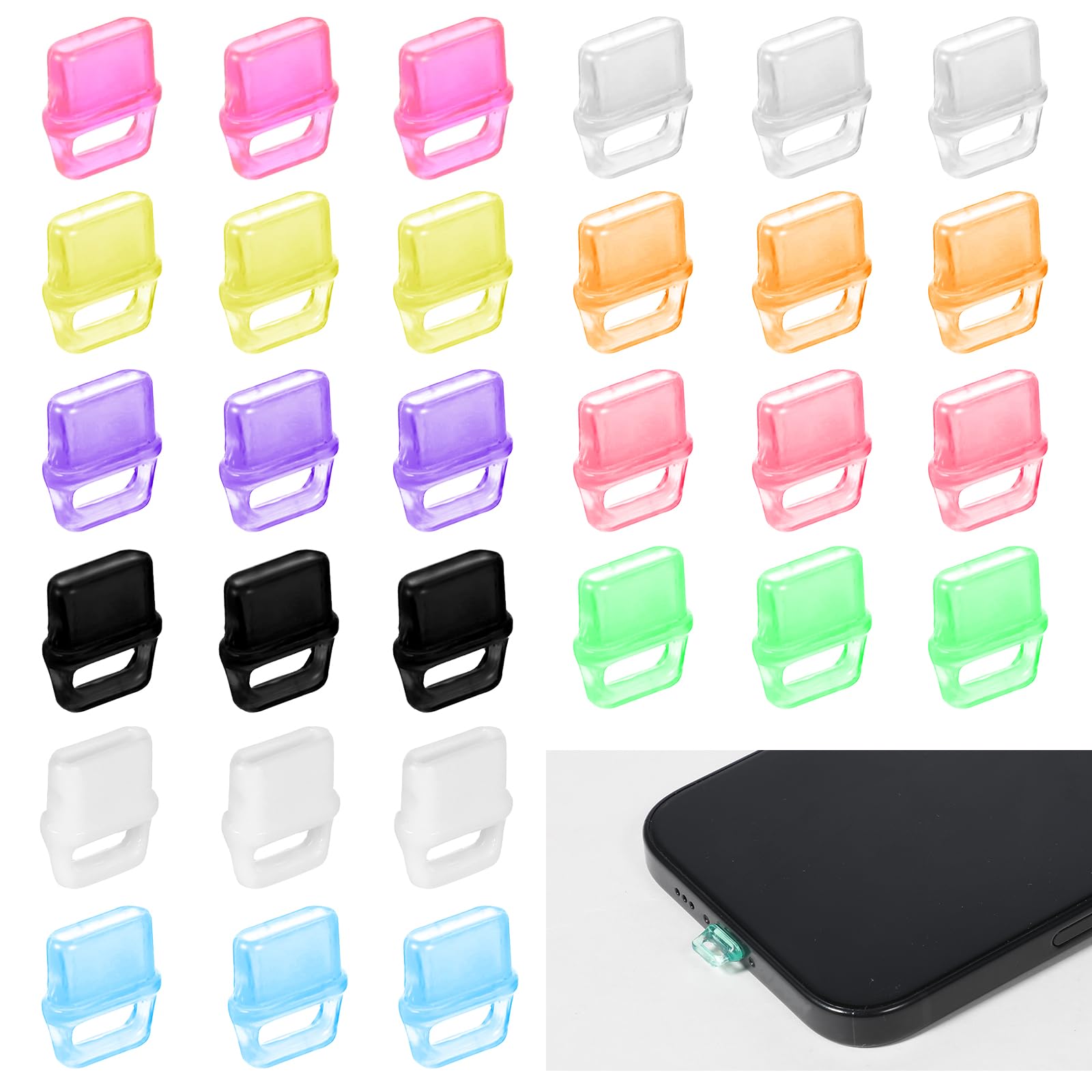 Photo 1 of JIYIN 30 Pcs USB C Dust Plug, Colorful USB C Dust Plug Charm Charging Port Anti-Dust Cover Plastic Plugs Protector Cap with Hanging Hole Compatible with All Type-C Devices Laptops Tablets Smart Phones