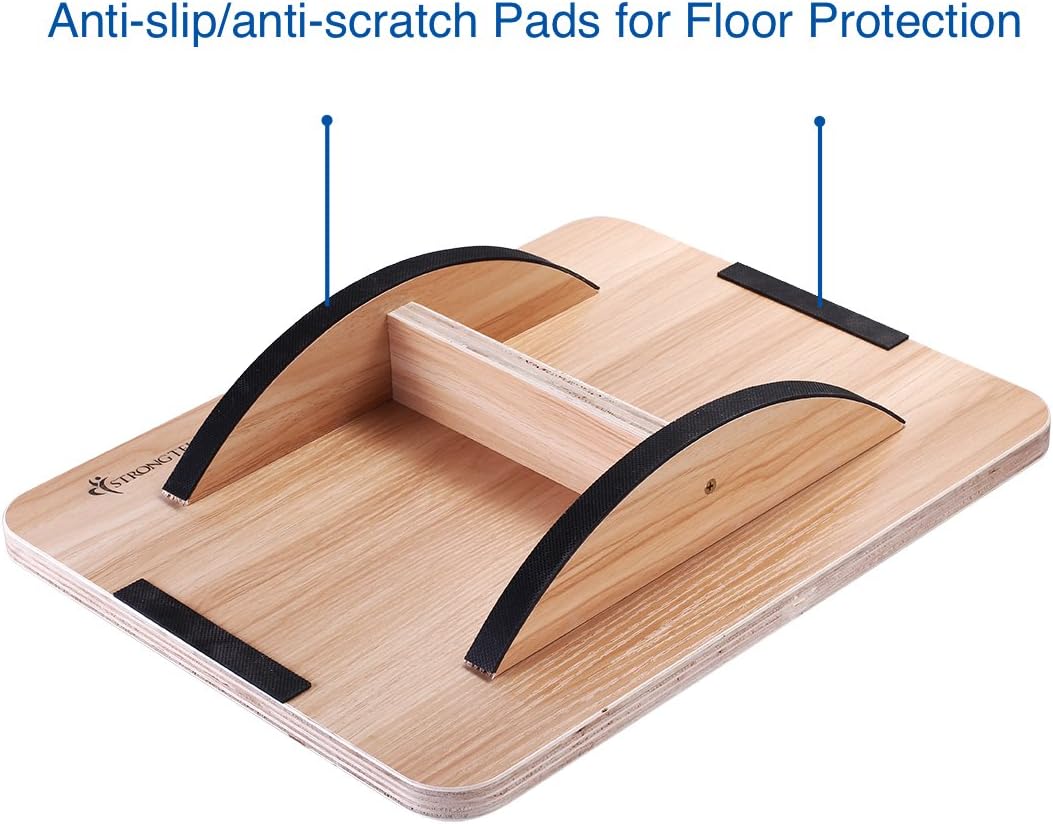 StrongTek Professional Wooden Balance Board, Rocker Board, 17.5 Inch Wood Standing Desk Accessory, Balancing Board for Under Desk, Anti Slip Roller, Core Strength, Stability, Office Wobble Boards … : Sports & Outdoors